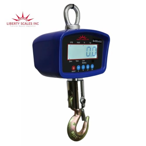 Liberty LS-924 Digital Hanging Crane Scale – 1000 lb x 0.2 lb Capacity – Suitcase Weight Scales for Travel, Medium General Purpose Weight Scales – Industrial Hanging Scale with LCD Display - style: 1000 lb x 0.2 lb