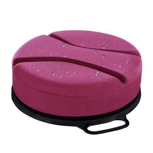 5 Gallon Bucket Seat with 3" Thick Seat Foam Cushion, 360°Swivel Bucket Lid Seat, Waterproof & Silent Bucket Seats for Dove Duck Hunting, Ice Fishing, Baseball, Camping - color: Burgundy