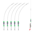 5Pcs Fishing Rigs for Trout Catfish Perch 12 Inch Steel Leader Lines with Fishing Weight 1/4oz Swivels Freshwater Saltwater Pre-Rigged Hooks for Limb Lines Metal Catfishing Finder Gear