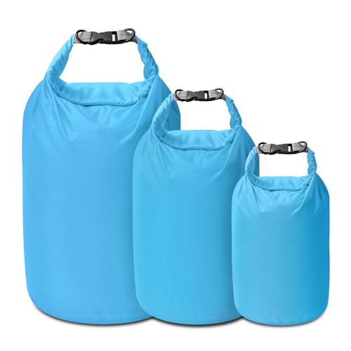 Dry Bag Set, Waterproof Small Lightweight Dry Bags for Paddle Board Kayaking, Fishing, Camping(Blue, 2L+5L+10L) - color: Blue, size: 2+5+10L