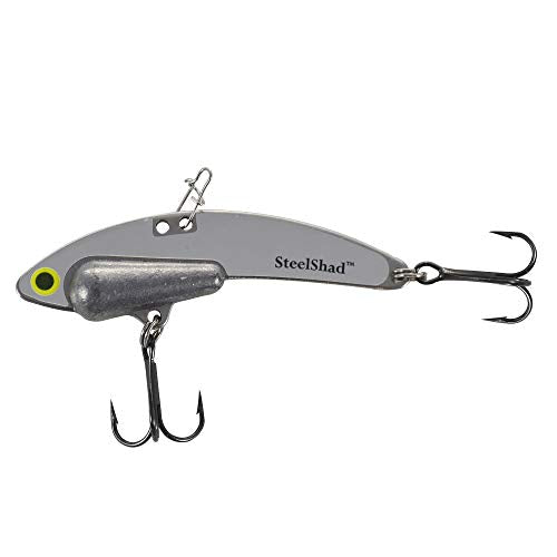 SteelShad - Heavy Series 1/2 oz. Bass Fishing Lures - Lipless Crankbait for Freshwater Fishing - Perfect for Smallmouth & Largemouth Bass, Walleye, Pike & Trout - Heavy Series - color: Silver