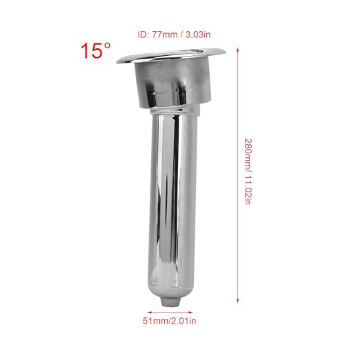 2 in 1 Boat Fishing Rod Cup Holder, Stainless Steel Fishing Rod Holder for Boats, Outrigger Cup Holder for Fishing Rod Holder, 0 Degree/15 Degree/30 Degree - size: 15 Degrees