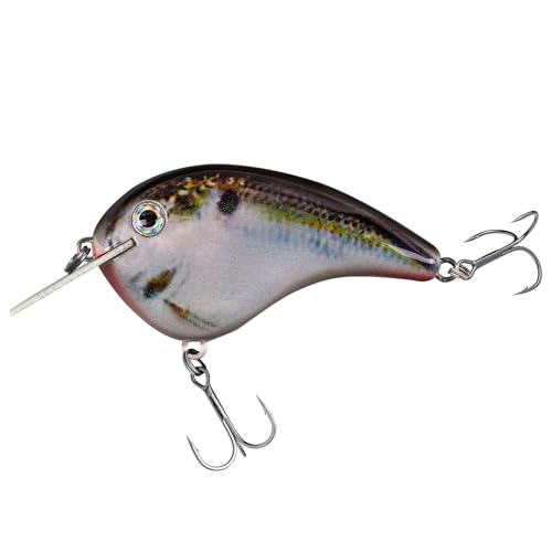 Strike King Chick Magnet Jr. Crankbait Fishing Lure, 1/4 oz, Dives 4-6 Feet, Premium Hooks - color: Natural Shad