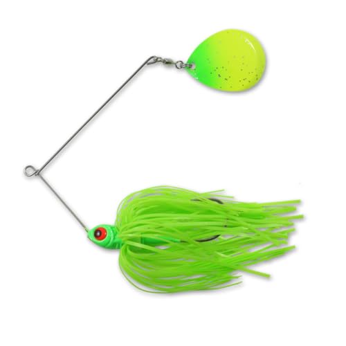 Northland Fishing Tackle Reed Runner Single Spin - Premium Spinner Baits for Freshwater - Assorted Lures for Bass, Pike, and Musky in 15 Colors & 3 Sizes - color: Parakeet, size: 1/2 Oz