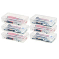 IRIS USA Clear Storage Cases, 6-Pack, |Made in USA|, Plastic Bead Organizing Containers with Snap Lid for Arts, Crafts, Ephemera, Stickers, & Dance Cheer, Clear - Medium - size: 6 - Pack, style: Medium