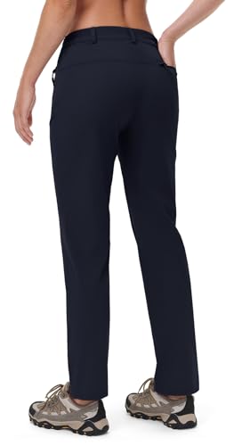 Rdruko Women's Hiking Pants Lightweight Quick Dry Water Resistant Outdoor Travel Fishing Pants with Pockets - color: 02 Navy Blue, size: XX-Large