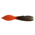 Charlie's Worms Artificial Fishing Bait Spade Tail Grub, Freshwater Saltwater Bass Fishing Lures Scented Soft Baits 12pk - color: Root Beer Orange