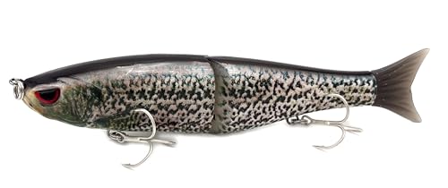 Glide Baits Jointed Swimbait Lifelike Fishing Lures for Bass Trout Pike Salmon Bluegill - color: Mottled, size: 4.5in/0.65oz/Sinking
