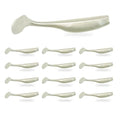Soft Plastic Paddle Tail Swimbaits – 3 1/4", 4" & 5" Soft Plastic Fishing Lures with Extra-Large Tail for Lifelike Swimming Action – Freshwater & Saltwater - color: Pearl White, size: 3 1/4 Inch - 12 Pack