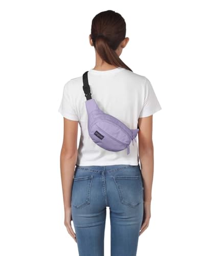 JanSport Fifth Avenue Fanny Pack Crossbody Bags for Women, Men - Stylish, Durable Waist Bag with Adjustable Belt, Main Zippered Pocket, Quick Stash Pocket - Travel Essentials - Black - color: Pastel Lilac
