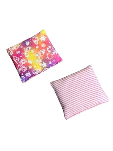 HOME COMFORT Ultra Mini Microwavable Heating & Cooling Pads - 100% Natural Rice 2-Pack (4.5” X 5”) (Pink Combo 3) - color: Pink Combo 3