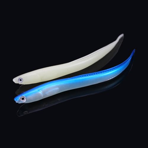 5pcs Soft Fishing Lures - Bionic EEL Artificial Baits for Bass Pike Trout Perch, Saltwater & Freshwater