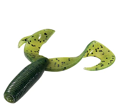 Yamamoto Custom Baits Double Tail Grub Soft Plastic Bait, 20-Pack, Bass Fishing Soft Plastic Lure, Multiple Sizes & Colors - color: WATERMELON W/ LARGE BLACK FLAKE, size: 5"