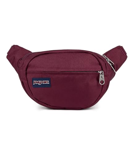 JanSport Fifth Avenue Fanny Pack Crossbody Bags for Women, Men - Stylish, Durable Waist Bag with Adjustable Belt, Main Zippered Pocket, Quick Stash Pocket - Travel Essentials - Black - color: Cherry Lacquer