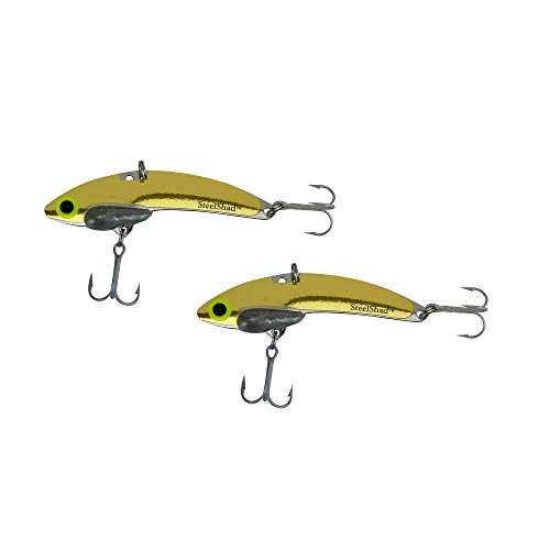 SteelShad - Mini Series (1/4 oz) - 2 Pack - Lipless Crankbait for Freshwater Fishing - Perfect for Ice Fishing, Pan Fishing, Crappie, Walleye and Bass - color: Gold