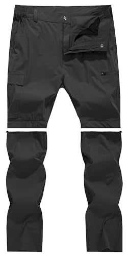Men's Convertible Hiking Pants Zip Off Quick Dry Lightweight Safari Travel Camping Fishing Cargo Outdoor Pants - color: Grey, size: 32