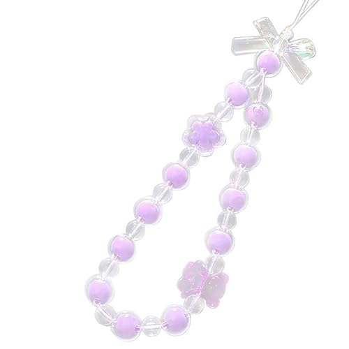 Beaded Phone Lanyard Wrist Strap Phone Charms Fixed Beads Pearl Chain - color: PC-tm-5