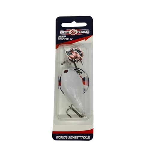 Luck E Strike Deep Crankbait Smoothie (3/8 Ounce) 2 Inch Crank Bait Fishing Lure, Made in The USA - color: Pearl White