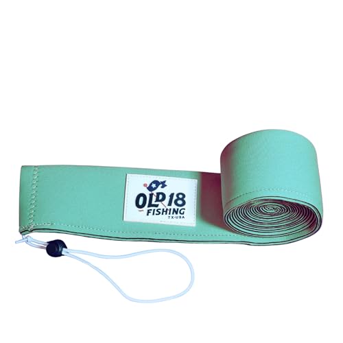 OLD18 Neoprene Fishing Rod Sleeve - Protective Rod Sock for Fishing Poles 6'-8' - Hook-Resistant Fishing Rod Case for Storage & Transport - Helps Keep Rods Afloat - color: Teal and White, size: 57"