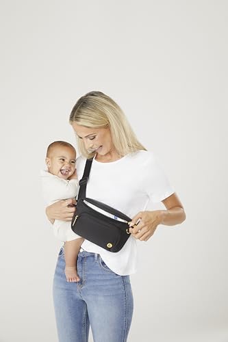 HUGGIES Unisex-Adult Diaper Waistpack Crossbody Bag - color: Black