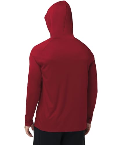 ZITY 5 Pack Men's Sun Protection Long Sleeve Hoodie Shirts UPF 50+ Fishing Shirts Lightweight Athletic Rash Guard Sweatshirts - color: Darkgray/Darkblue/White/Red/Black, size: Large