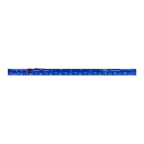 Alumicolor Aluminum Architect Pocket Scale With Clip, 6IN, Blue - color: Blue, size: 6 Inch, style: Architecht With Clip