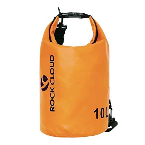 ROCK CLOUD Dry Bag Waterproof 10L Dry Sack for Kayaking Rafting Boating Beach Surfing Swimming Canoe Camping Hiking Fishing Ski, Orange - color: Orange, size: 10L