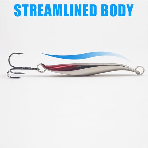 Fishing Spoons Lure Jigs, 5pcs Jigging Spoon Saltwater Fishing Lures Slow Vertical Jigs Metal Baits for Trout Bass Tuna Salmon Sailfish Snapper - color: B-5pcs, size: 1/2oz(15g)