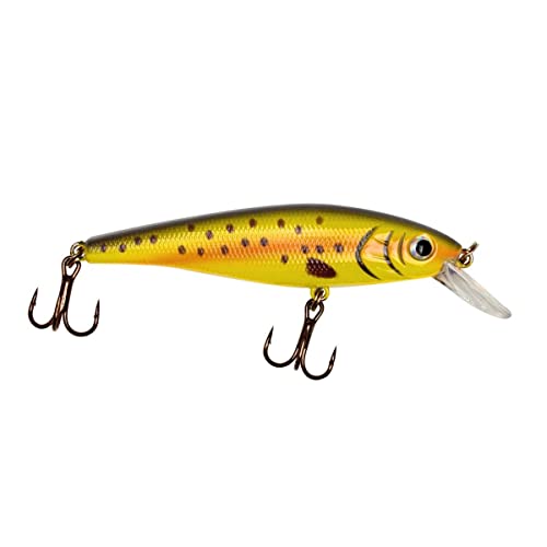 Trout Magnet Trout Crank Top Water Fishing Bait, Runs 2-4 Feet Depth with Small Rattles for High Effectiveness, Great Fishing Lure for Freshwater - color: Brown Trout, size: 3.5"