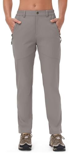 Rdruko Women's Hiking Pants Lightweight Quick Dry Water Resistant Outdoor Travel Fishing Pants with Pockets - color: 02 Medium Grey, size: XX-Large