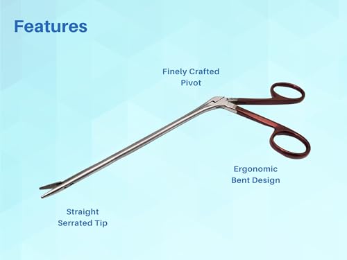 ARTMAN INSTRUMENTS Hartman Alligator Micro Forceps Precise ENT Procedures with Alligator Ear Forceps - Curved Jaw Design, Non-Slip Grip Handle, Fine-Tip (5.5 Inches) - size: 5.5 Inches