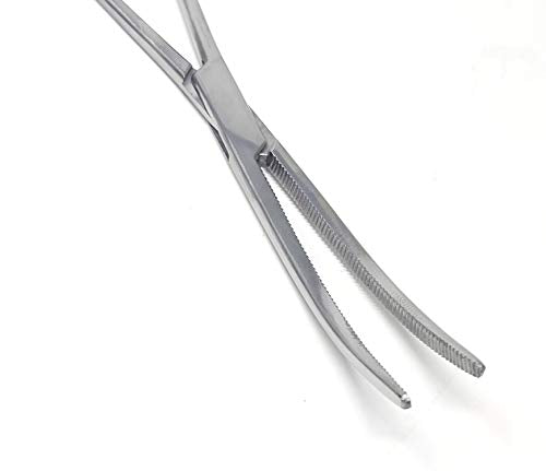 A2Z SCILAB Heavy Duty 12" Full Serrated Curved Hemostat Forceps Locking Clamps Stainless Steel