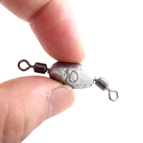 Hitefu Fish Weight Sinkers, Inline Weights Lead Fishing Weights Trolling Sinkers, Egg Sinkers for Bottom Fishing (3/8, 1/2, 3/4oz) - size: 3/8oz