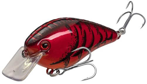 Strike King KVD 1.5 Hard Knock Fishing Lure, 3/8 oz, 3D Lifelike Eyes - color: Delta Red, size: 3/8oz