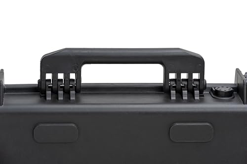 MEIJIA Portable Waterproof All Weather Hard Rifle Case,Soft Handle Grip,Customizable Fit Foam Inserted,without wheels,Black - size: 50INCH