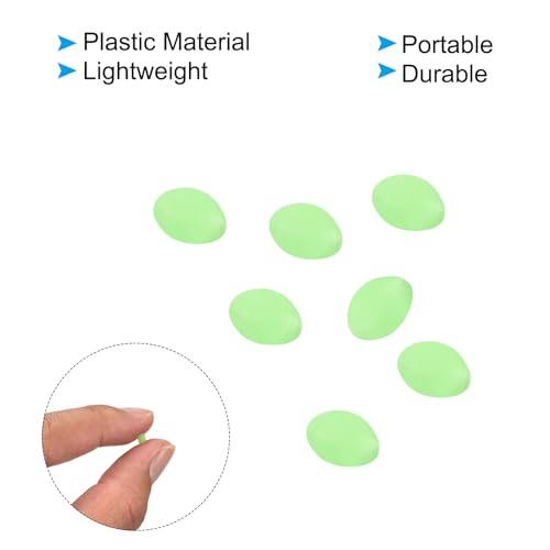 PATIKIL Glow Fishing Beads Plastic Oval Rubber Luminous Fishing Bait Eggs Rig Bead Tackle Lures Accessories with Box - color: Green, size: 4x3mm