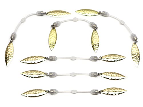Harmony Fishing – Twin Blade Slip-On Spinner Blades for Fishing Lures/jigs (6 Pack) - style: Willow (Silver)