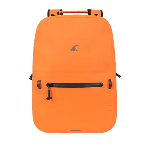 Breakwater Supply™ River Ute Waterproof IP68 Utility Backpack, Floating TPU Submersible Dry Bag with Padded Hip Belt and Airtight Zippers | 20L (River Ute 20L Safety Orange) - color: River Ute 20l Safety Orange