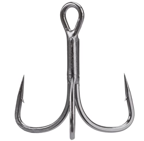 Berkley Fusion19 Wide Gap Live Bait Hooks, Size 4 Fishing Hooks, Needle Point with SlickSet Coating for Easy Penetration, Forged for Added Strength - color: Black Nickel, size: 2, style: Medium Shank Ewg Treble