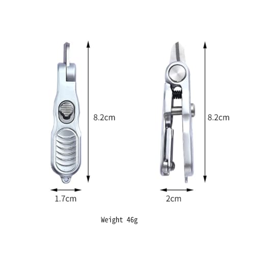 SHIAWASENA Portable Fishing Line Cutter with Retractors, Hook Eye Cleaner and Knot Tying Tool, Stainless Steel Braided Line Scissors Clippers for Mono, Fluoro Lines