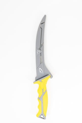 Gambler 9" Flex Fillet Knife Yellow Karl Fishing Knives, Bait Knife, Premium Swedish Stainless Steel Blade, Non-Stick Teflon Coating for Smooth, Precise Cuts, Freshwater/Saltwater - size: 9" Flex