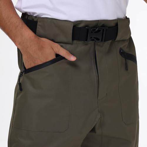 Fishing Waders for Men and Women,Wading Pants with Neoprene Stocking Foot,Fishing Waist Waders Pants with Pockets - size: X-Large