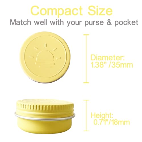 Extra Small Single Pill Box for Purse (3 Pack), Aluminum Screw Top Pill Container, 3 Times a Day Portable Waterproof Single Pill Case for Vitamins, Fish Oils, Supplements (Light Yellow) - color: Light Yellow