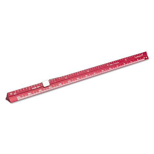 Alumicolor 3611-4 Aluminum Combination Pocket Scale With Clip, 6IN, Red - color: Red, size: 6 Inch, style: Combination With Clip