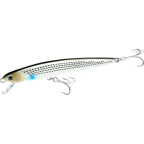 LUCKY CRAFT FlashMinnow 130MRS Saltwater Fishing Lures, Jerkbait for Halibut and Bass Fish, Slow Sinking 2-4ft, Surf Fishing Gear and Tackle Box Accessories - color: 674 Pearl Mullet