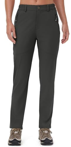 Rdruko Women's Hiking Pants Lightweight Quick Dry Water Resistant Outdoor Travel Fishing Pants with Pockets - color: 02 Dark Grey, size: X-Small