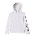 Columbia boys Pfg Terminal Tackle Hoodie - color: White/Black Logo, size: X-Small