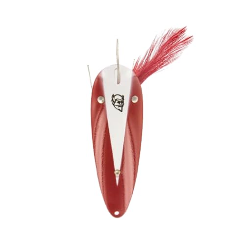 Dardevle Dardevlet Weedless Nickel Back 3/4 oz Fishing Spoons - color: 15-Red White Chunk