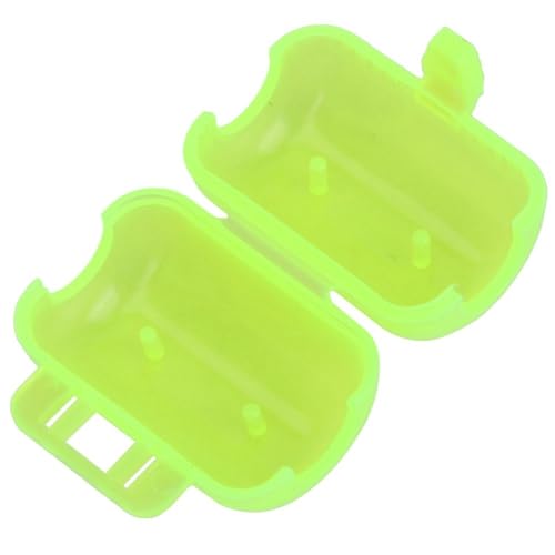 ‌50PCS Plastic Fishing Hook Box Set - Fluorescent Yellow Clamshell Squid Lure Cover Cases for Tackle Storage(M) - color: M