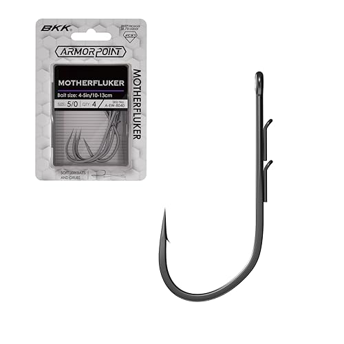 BKK Motherfluker Hook | Armor Point | Baitholder Hook for Soft Plastics - size: 6/0#